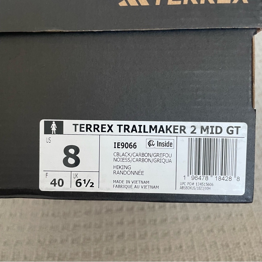 adidas Terrex Trail Mid Hiking Shoes in Black and Gray - Picture 14 of 14